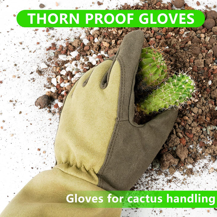 Professional Rose Pruning Thorn Proof Gardening Gloves with Long Forearm Protection for Men and Women (1 Pair) (green, Medium)…