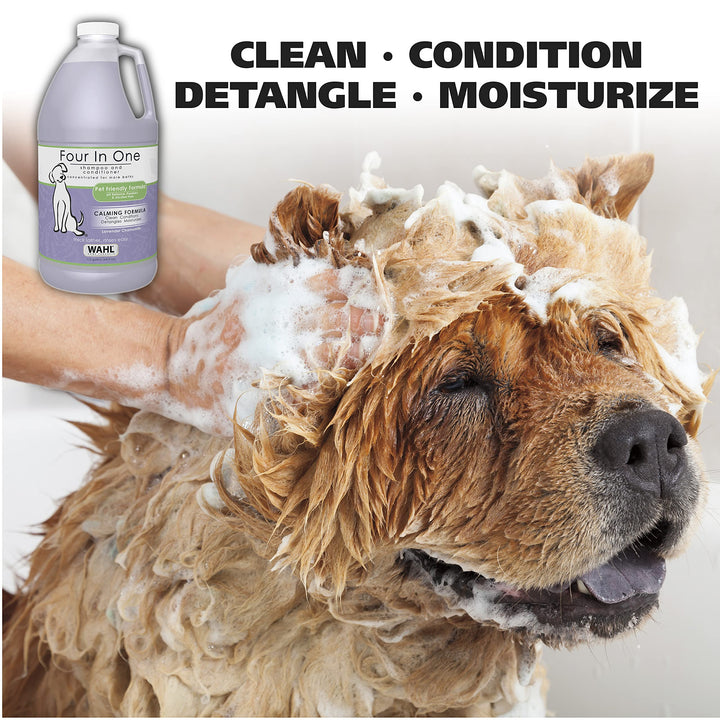 USA 4-in-1 Calming Pet Shampoo for Dogs – Cleans, Conditions, Detangles, & Moisturizes with Lavender Chamomile - Pet Friendly Formula – 64 Oz - Model 821000-050