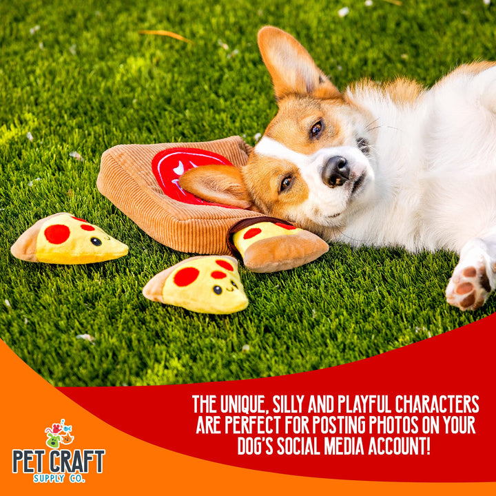 Hide and Seek Plush Dog Toys Crinkle Squeaky Interactive Burrow Activity Puzzle Chew Fetch Treat Hiding Brain Stimulating Cute Funny Toy Bundle Pack for Small and Medium Dogs Puppies