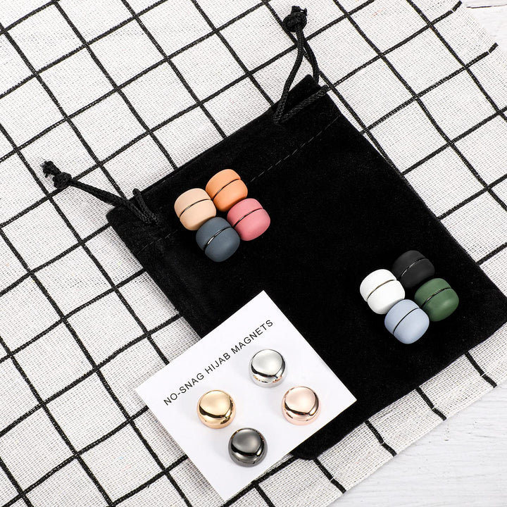 12 Pieces Strongest Commercial Magnetic Colorful Multi-use Round Hijab Magnets for Women