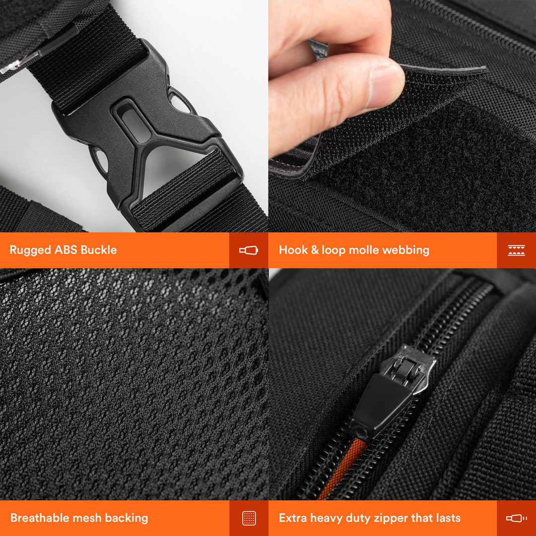 Tactical Inspired Sports Utility Chest Pack. Chest Bag For Men With Built-In Phone Holder. This EDC Rig Pouch Vest is Perfect For Workouts, Cycling & Hiking