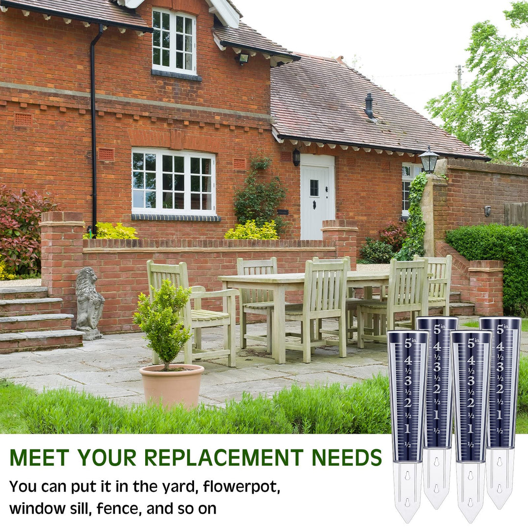 2 Pcs 5 Inch Capacity Rain Gauge Outdoor Easy to Read Rain Gauge for Yard Acrylic Rain Gauges Magnifying Scale and Numbers for Garden Yard Field Lawn