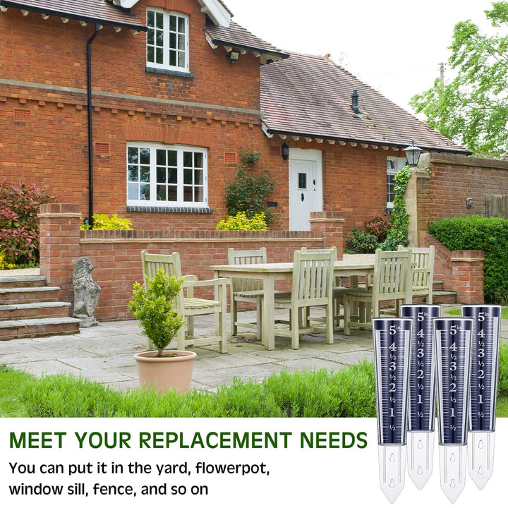 2 Pcs 5 Inch Capacity Rain Gauge Outdoor Easy to Read Rain Gauge for Yard Acrylic Rain Gauges Magnifying Scale and Numbers for Garden Yard Field Lawn