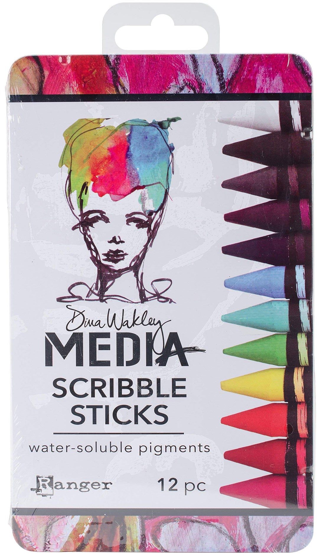 MDA54733 Dina Wakley Media Scribble Sticks 12/Pkg, 1 Count (Pack of 1)