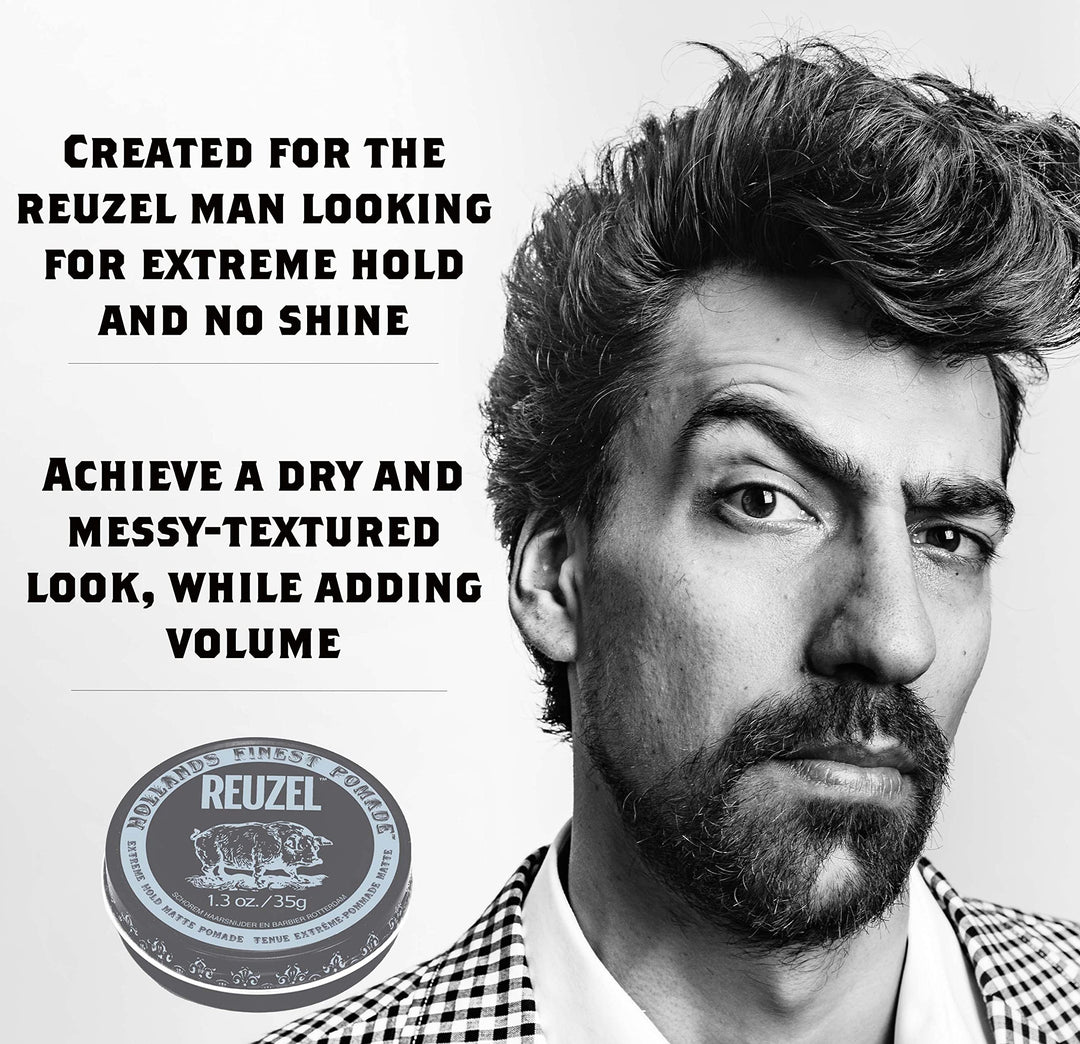- Extreme Hold Matte Water Soluble Pomade For Men - No Shine - For All Styles