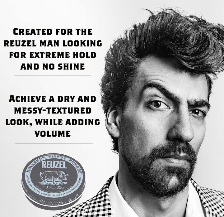- Extreme Hold Matte Water Soluble Pomade For Men - No Shine - For All Styles