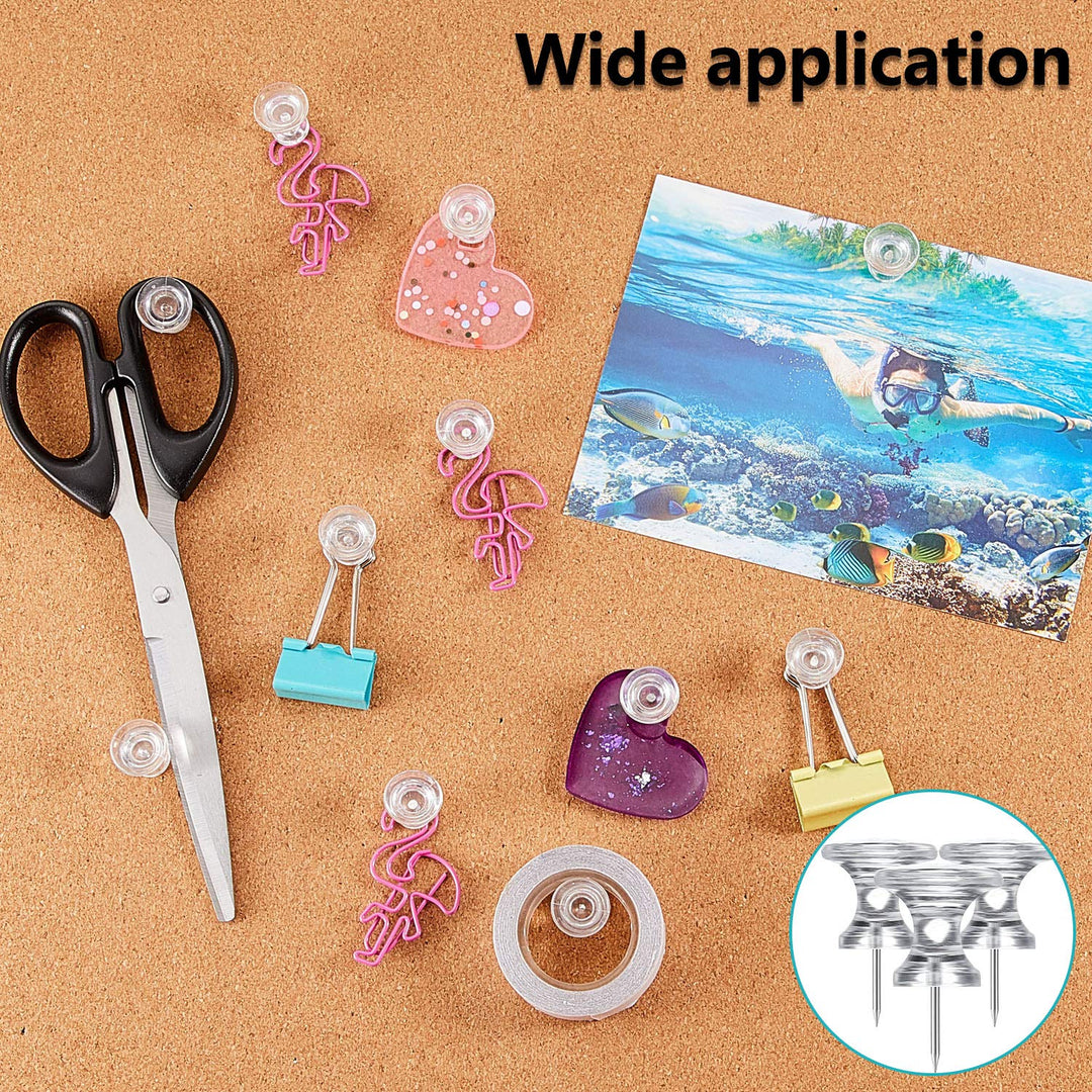 100 Pieces Giant Push Pins Large Thumb Tacks Jumbo Push Pins 1 Inch Plastic Heads Pins for Cork Board Map Posters Office School (Clear)