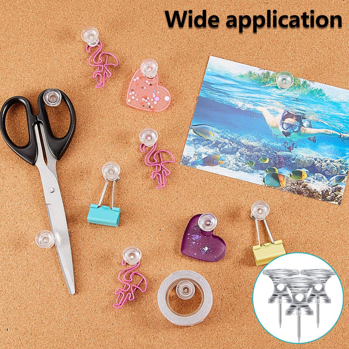 100 Pieces Giant Push Pins Large Thumb Tacks Jumbo Push Pins 1 Inch Plastic Heads Pins for Cork Board Map Posters Office School (Clear)