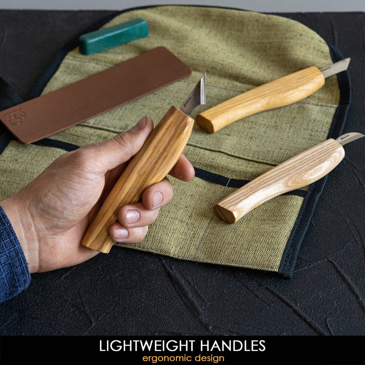Wood Carving Knife Kit for Beginners S55 Chip Carving Knives Woodworking Wood Carving Tools Set Carve Widdling Knife Kit Detail Whittling Knife Set Wood Carving Kit Hobbies for Men (3)