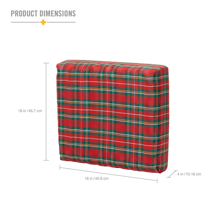 Convoluted Foam Chair Pad Seat Cushion with Plaid Cover