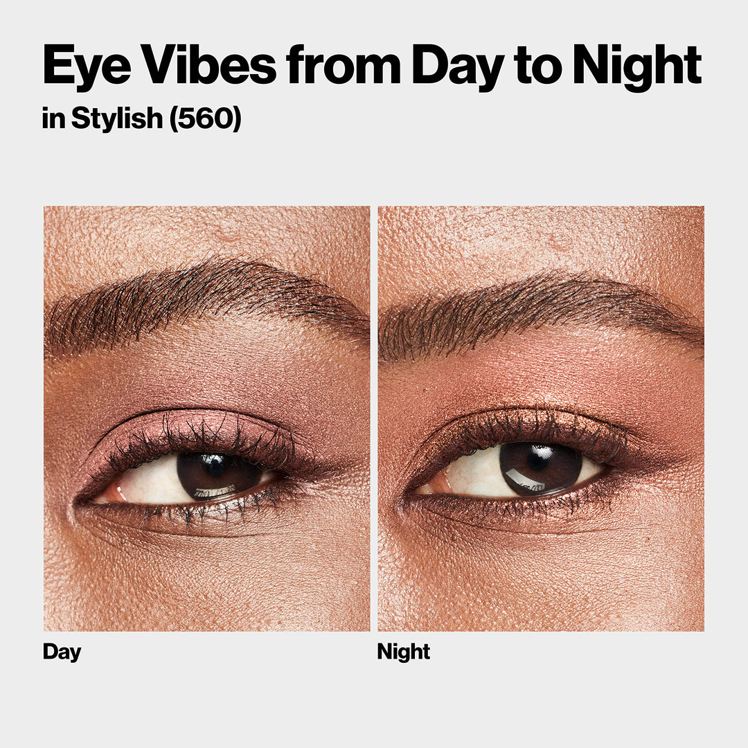 Revlon ColorStay Day to Night Eyeshadow Quad, Longwear Shadow Palette with Transitional Shades and Buttery Soft Feel, Crease & Smudge Proof, 560 Stylish, 0.16 oz