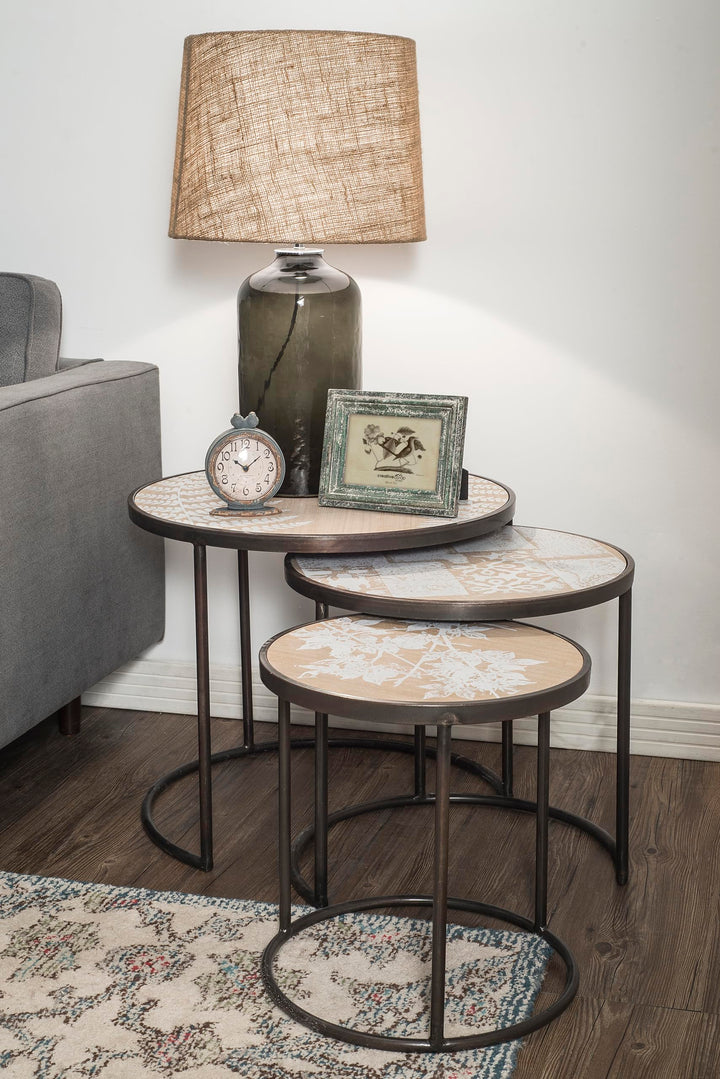 Grey Pewter Mantel Clock with Birds