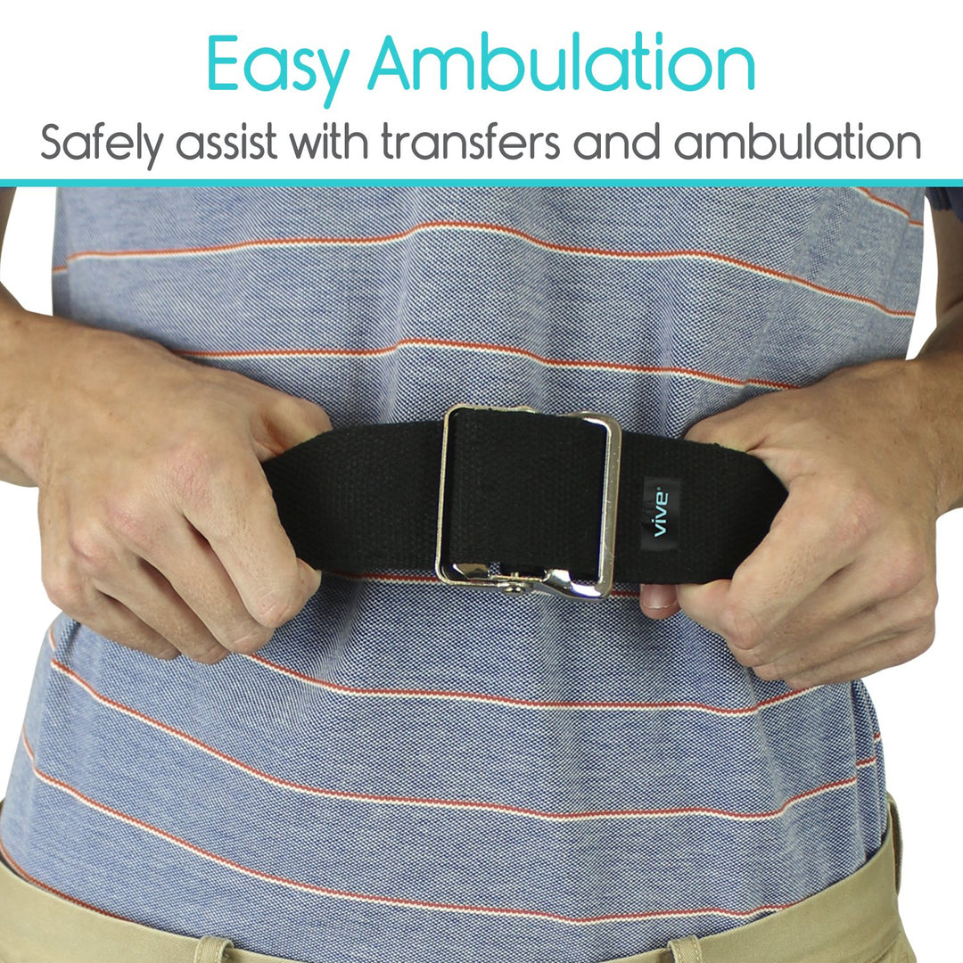 Gait Belt (60 Inch) - Transfer Assist Device for Caregiver, Nurse, Therapist, Seniors, Elderly, Bariatric, Occupational and Physical Therapy - Medical Nursing Safety - Walking & Standing Aid