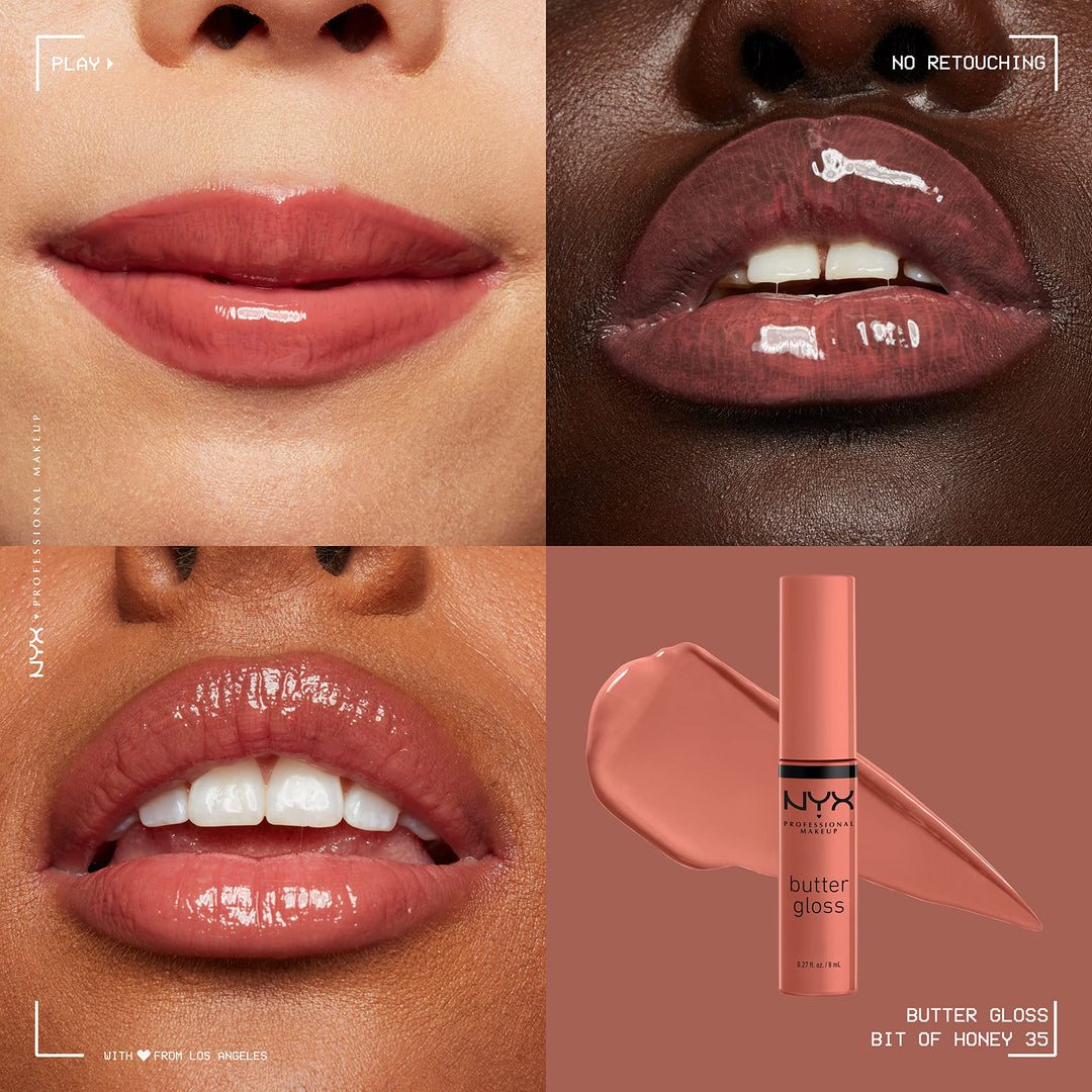 PROFESSIONAL MAKEUP Butter Gloss, Non-Sticky Lip Gloss - Bit Of Honey (Peach Nude)