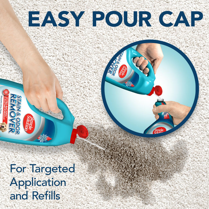 Stain and Odor Eliminator Spray for Dogs & Cats, Enzyme Cleaner With 2X Pro-Bacteria Cleaning Power, Strong Smell Remover for Carpets, Upholstery & Floors, 1 Gallon