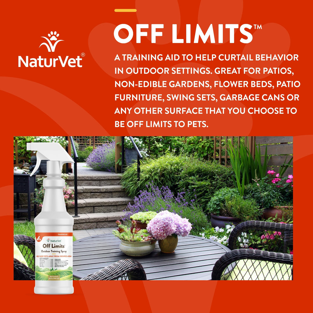 Off Limits Pet Training Spray for Dogs & Cats – Deters Pets from Outdoor Areas – Includes Herbal Extracts – Non-Staining Sprays for Training Pets – 32 Fl. Oz.
