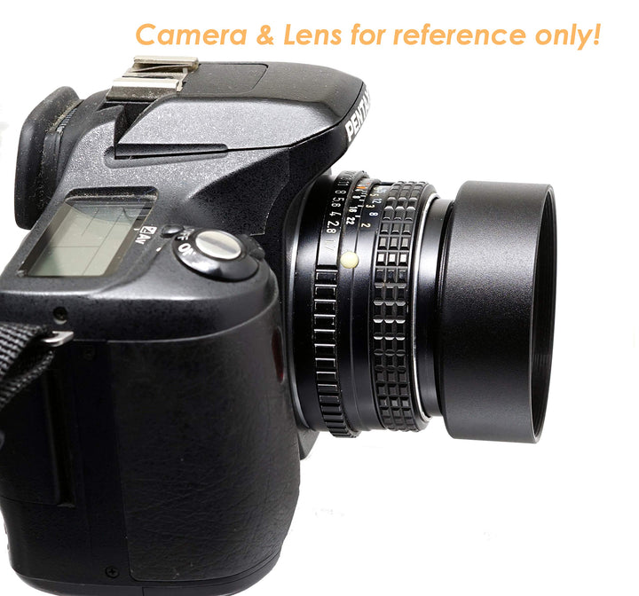 Metal 52mm Lens Hood for Nikkor AF 35mm f/2 35mm f/1.4 Nikkor 50mm f/1.8 50mm f/1.4 Lens, 52 mm Lens Hood, Compatible with Nikon Fuji Leica Leitz OM Lens, Screw-in, with 58mm Lens Cap