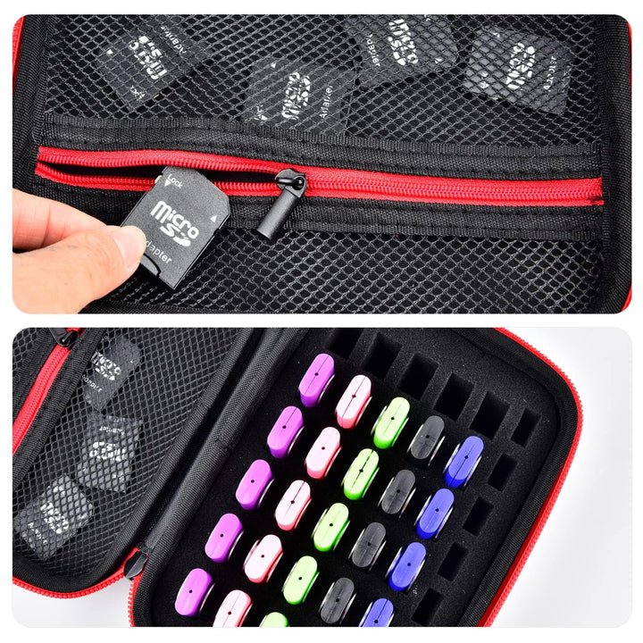 37 Slots USB Flash Drive Case SD Cards Thumb Drive Memory Card Holder SD SDXC SDHC Card Storage Bag Electronic Accessories Organizer for SanDisk/for Samsung|Inland/for PNY(Case Only) (Black)