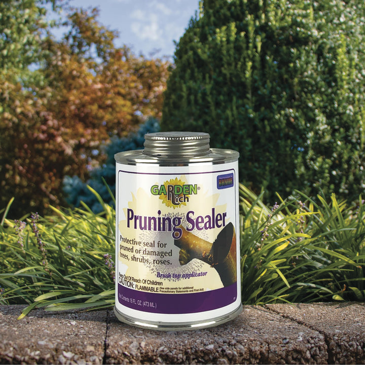 Garden Rich Pruning Sealer with Brush Top Applicator, 16 oz Ready-to-Use Protective Seal for Trees, Shrubs, Roses