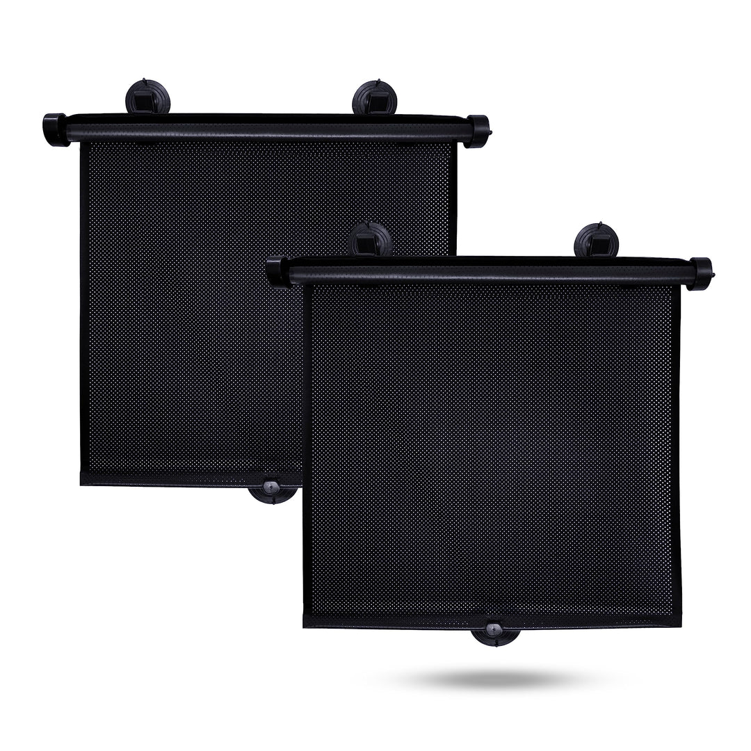 Car Side Window Sun Shade (2 Pack) | Retractable Car Roller Sunshade for Kids | Baby Car Window Shades for UV and Sun Glare Protection | Baby Car Travel Accessories (15x17)