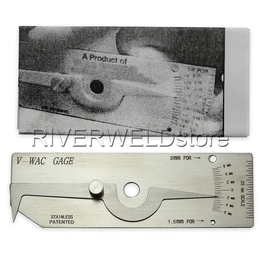 V-WAC Single Weld Gage Welding Inspection Thread Gauge Metric Stainless Steel Checks Undercut Crown Height Porosity Pits
