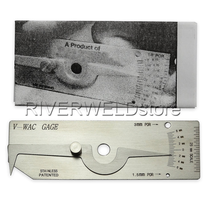 V-WAC Single Weld Gage Welding Inspection Thread Gauge Metric Stainless Steel Checks Undercut Crown Height Porosity Pits