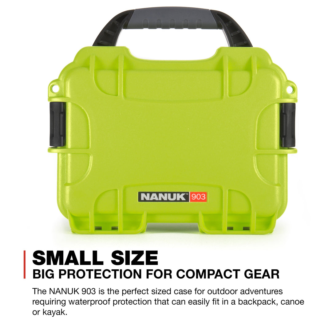 903 Small Waterproof Hard Case with Foam Insert 9.1 x 6.8 x 3.8 - Lime (903-1002)