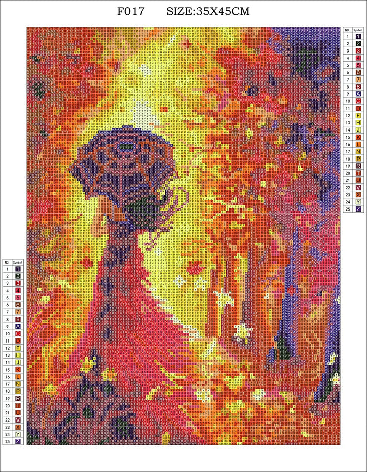 DIY 5D Full Square Diamond Art Painting Autumn Beautiful Woman for Adults, Diamond Art Painting Kits Round Full Drill Diamond Art Kit Picture Craft for Home Wall Art Decor 14x18 inch