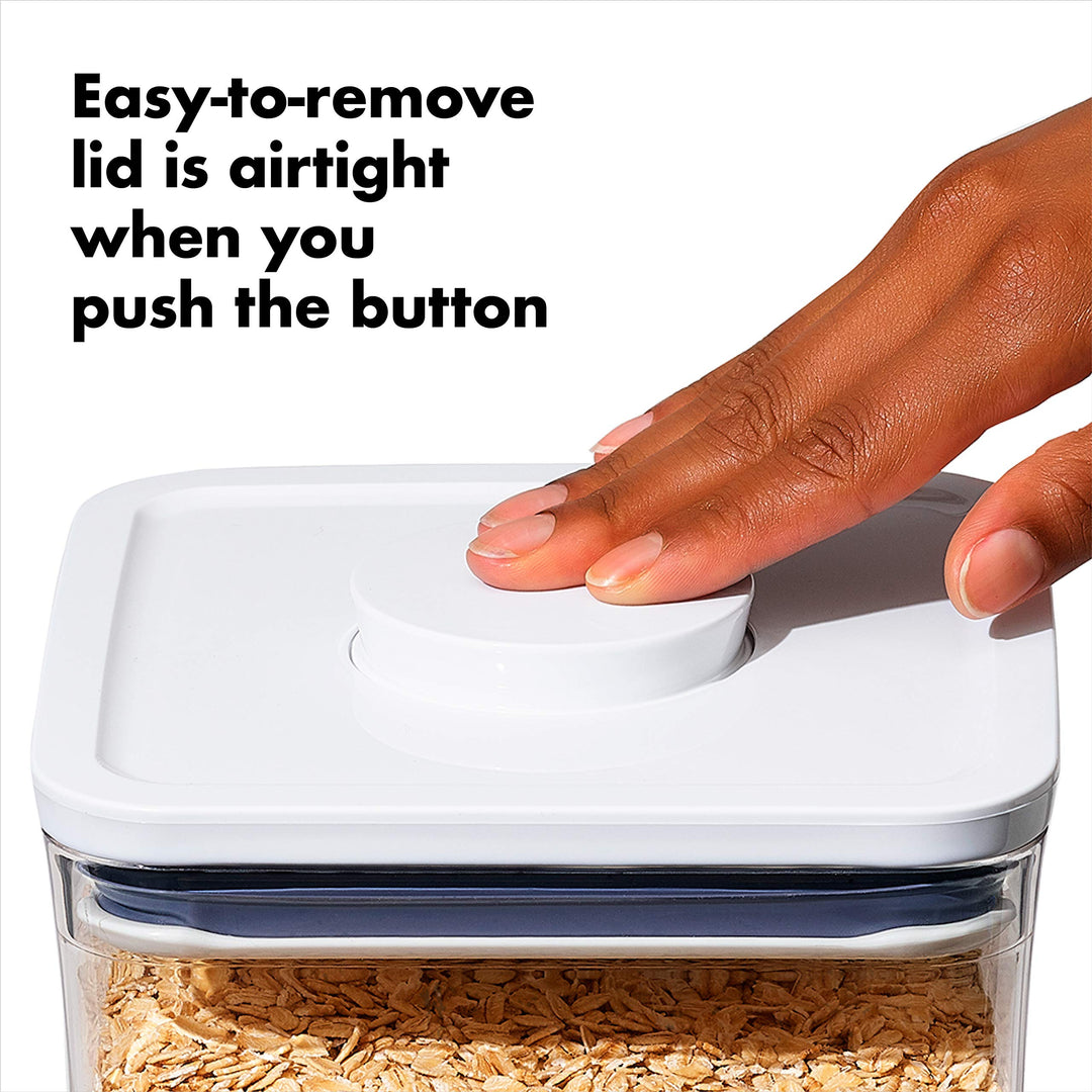 Good Grips POP Container - Airtight Food Storage - Small Square Short 1.1 Qt Ideal for 1 lb of brown sugar or confectioner's sugar
