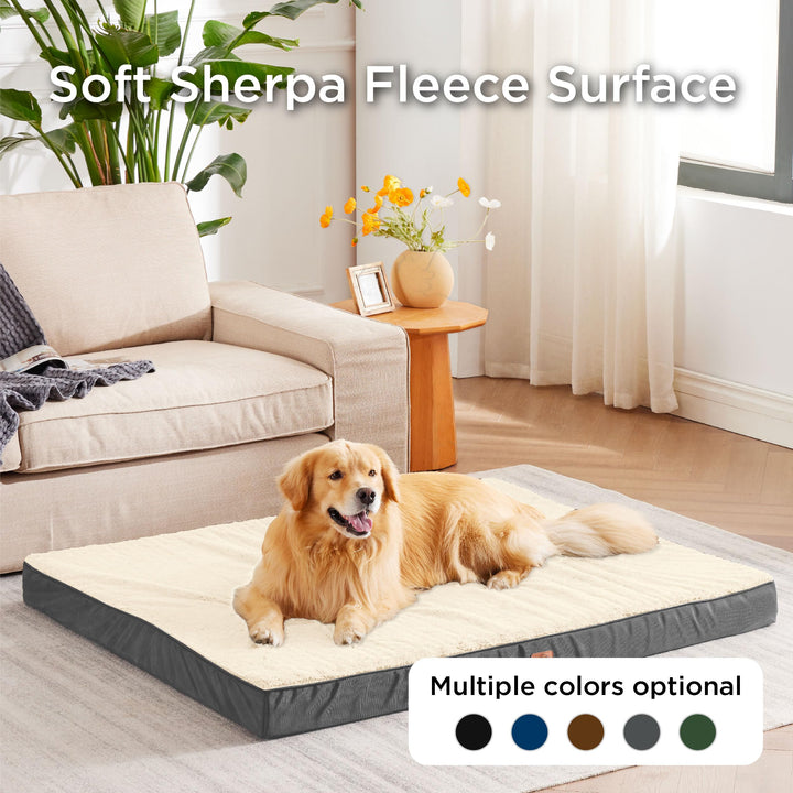 Dog Beds Large Sized Dog - Extra-Large Orthopedic Waterproof Puppy Bed with Removable Washable Cover, Egg Crate Foam Pet Mat, Suitable for Pet Up to 100 lbs