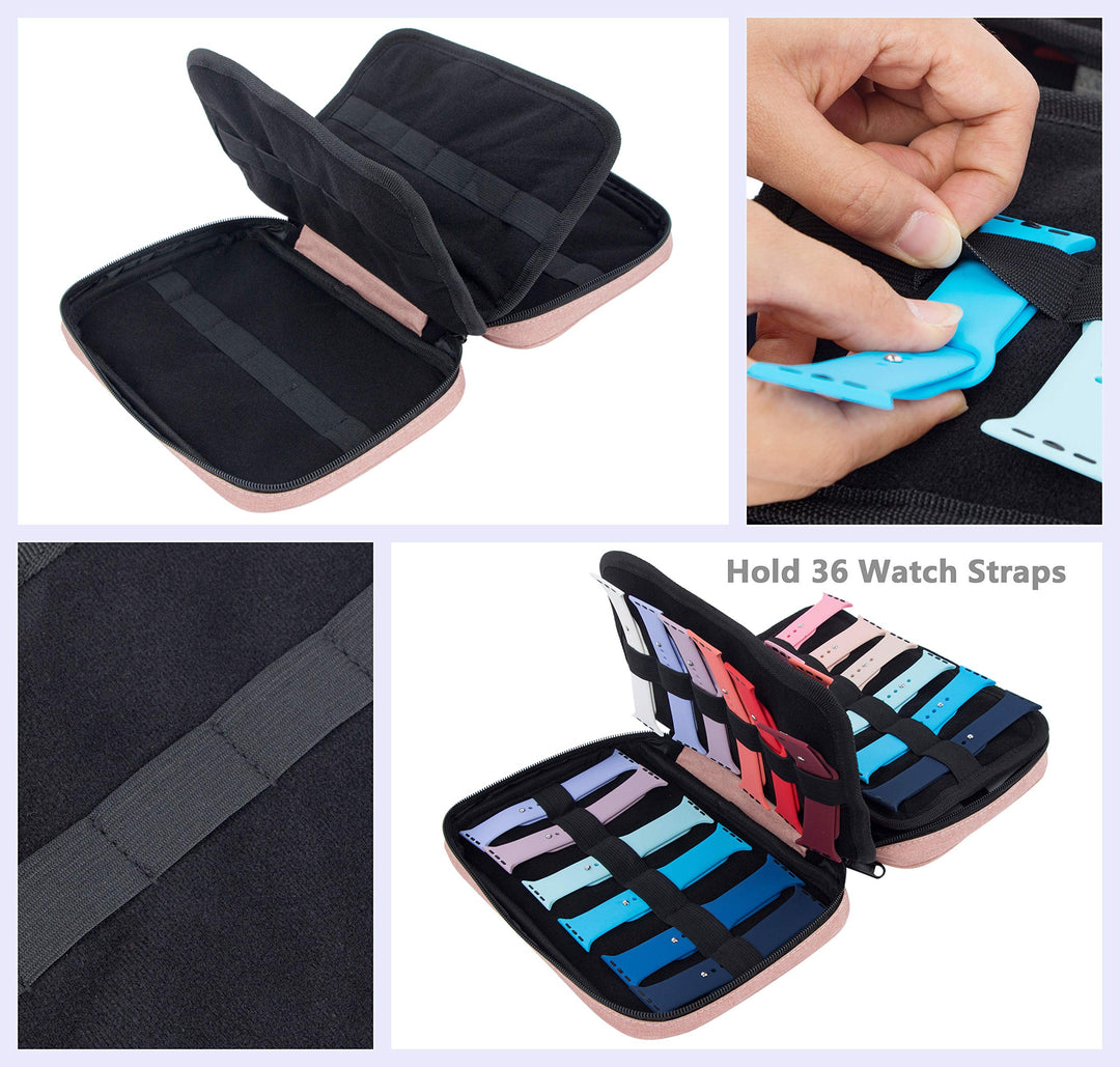 36 Watch Bands Storage Carrying Case Compatible with Watches, Watch Band Holder Stores 36 Watch Bands Fit for The Most Sizes of Watch Straps, Organizer for Watch Bands Accessories, Bag Only