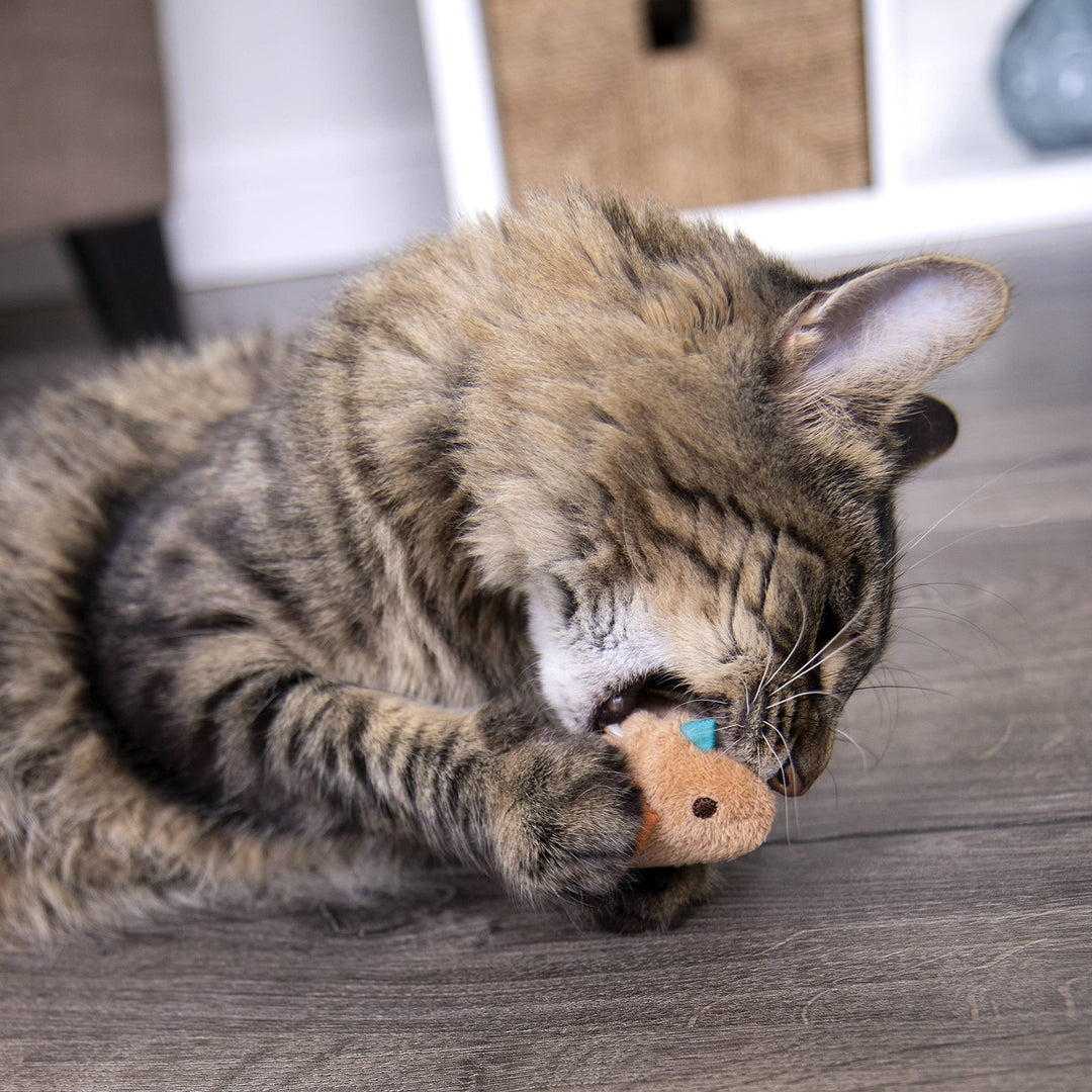 Chickadee Chirp Electronic Sound Cat Toy, Contains Catnip, Battery Powered - Light Brown, One Size