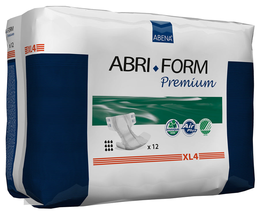 Abena Abri-Form Premium Incontinence Briefs, Extra Large, XL4, 12 Count
