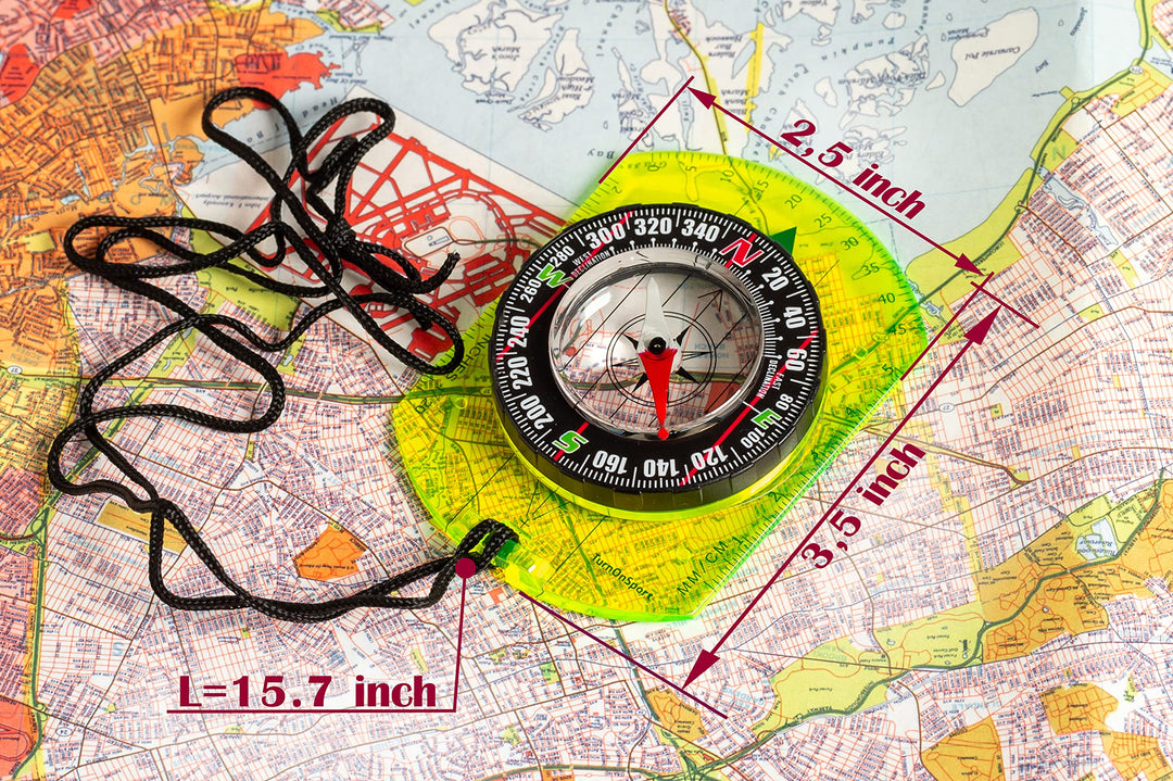 Orienteering Compass - Hiking Backpacking Compass - Advanced Scout Compass Camping and Navigation - Boy Scout Compass Kids - Childrens Compasses for Map Reading - Baseplate Compass Survival (Green)