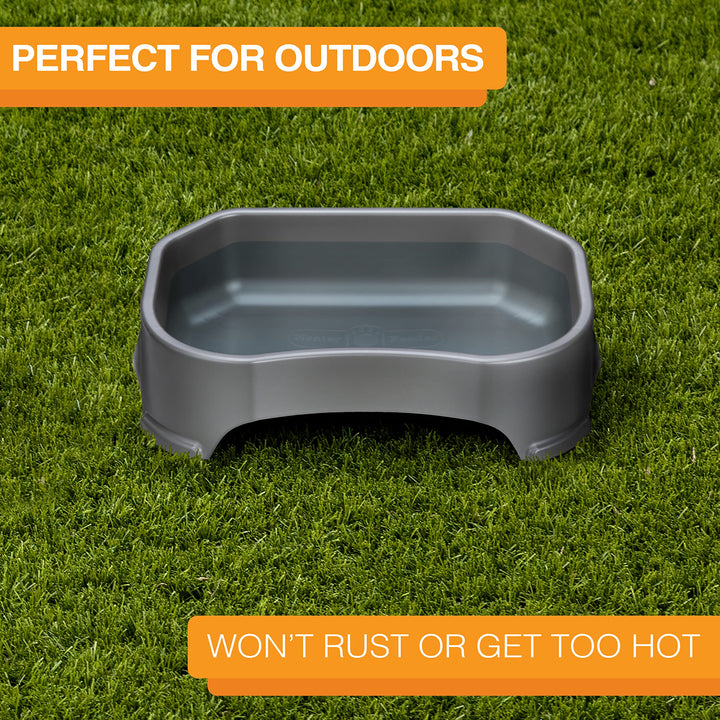 Big Bowl - Extra Large Water Bowl for Dogs (1.25 Gallon Capacity, 160 oz) - Huge Over Size Pet Bowl - Gunmetal Grey