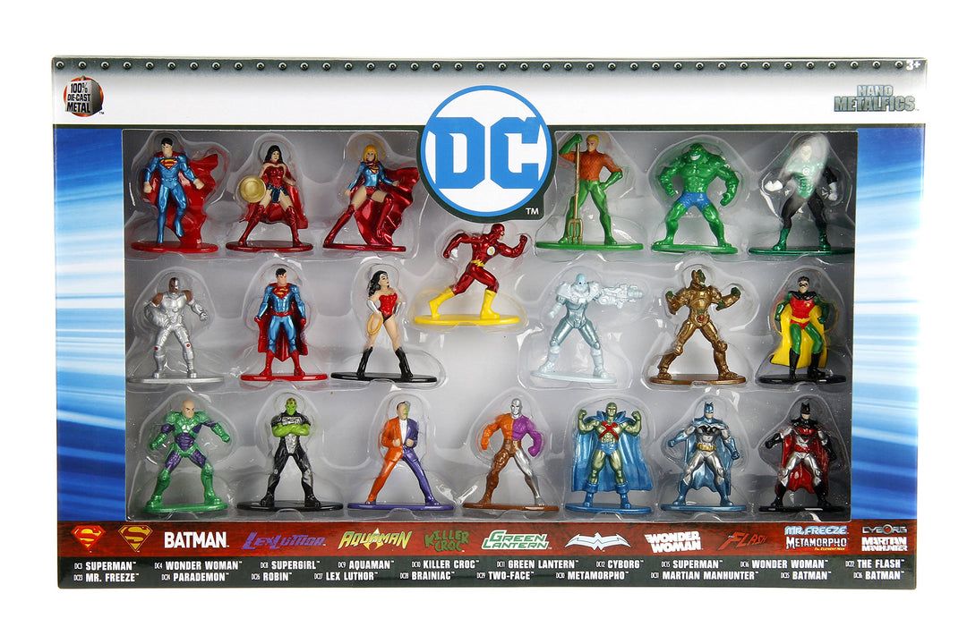 DC Comics 1.65 Die-cast Metal Collectible Figures 20-Pack Wave 1, Toys for Kids and Adults, Multi-Color (84409)