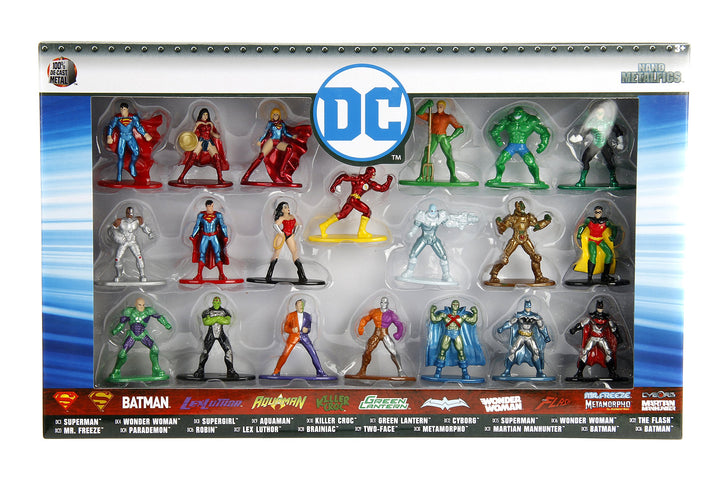 DC Comics 1.65 Die-cast Metal Collectible Figures 20-Pack Wave 1, Toys for Kids and Adults, Multi-Color (84409)