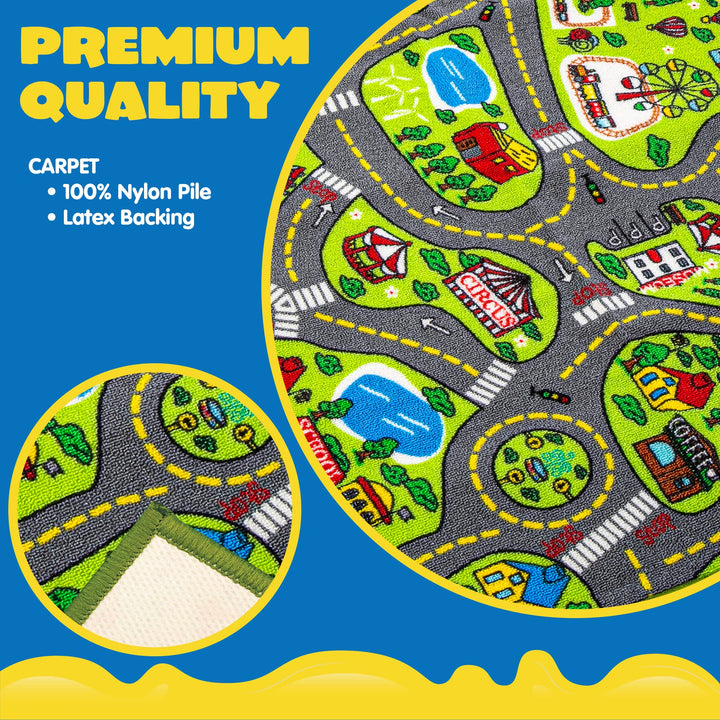 Play Mat 80 x 150 cm for Children from 3 Years Old Large Circuit Mat for Games Room