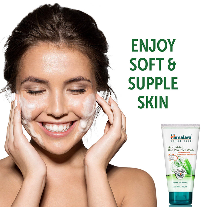 Moisturizing Aloe Vera Face Wash for Smooth, Clean, Hydrated & Soft Skin, 5.07 oz