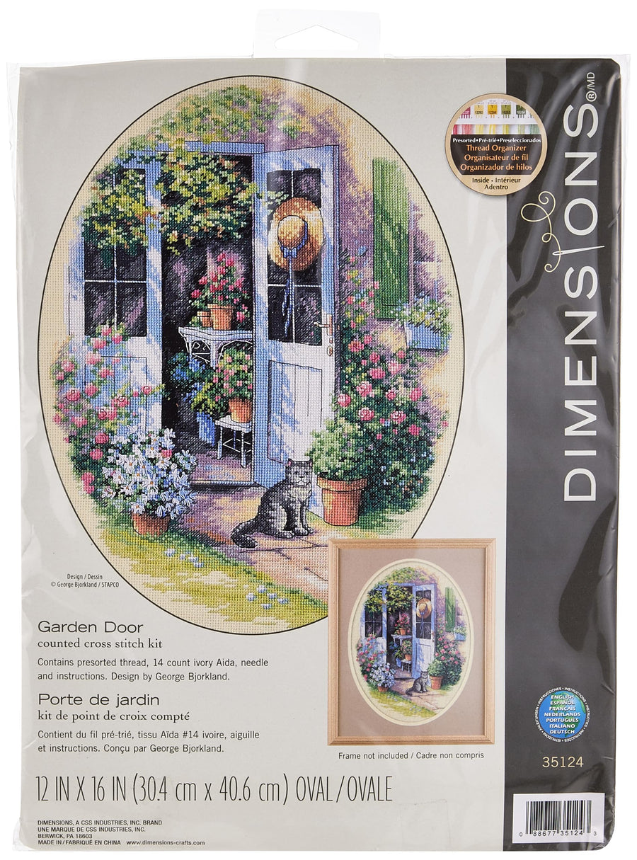 Wilton Needlecrafts Counted Cross Stitch, Garden Door, Ivory