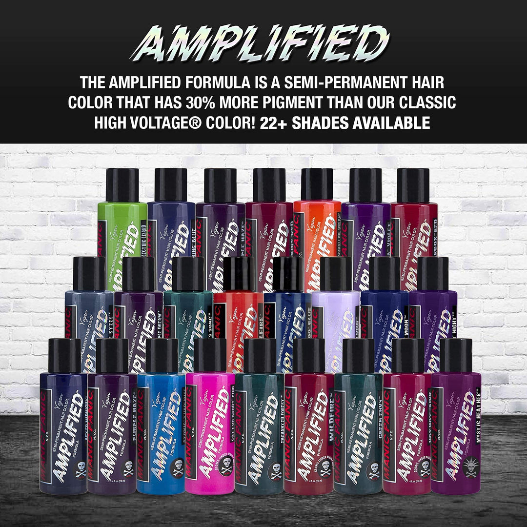 After Midnight Hair Color - Amplified - Semi Permanent Hair Dye - Dark Navy Blue - Green Undertones - For Dark & Light Hair - Vegan, PPD & Ammonia-Free - For Coloring Hair on Women & Men