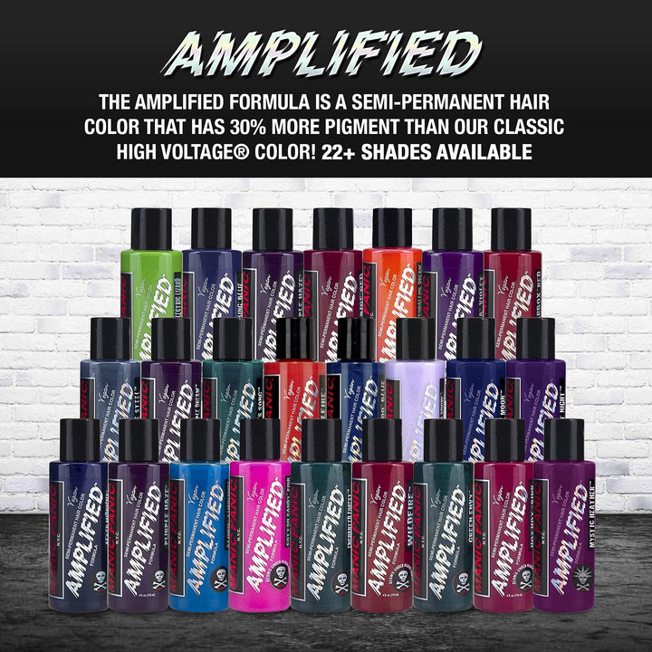 After Midnight Hair Color - Amplified - Semi Permanent Hair Dye - Dark Navy Blue - Green Undertones - For Dark & Light Hair - Vegan, PPD & Ammonia-Free - For Coloring Hair on Women & Men