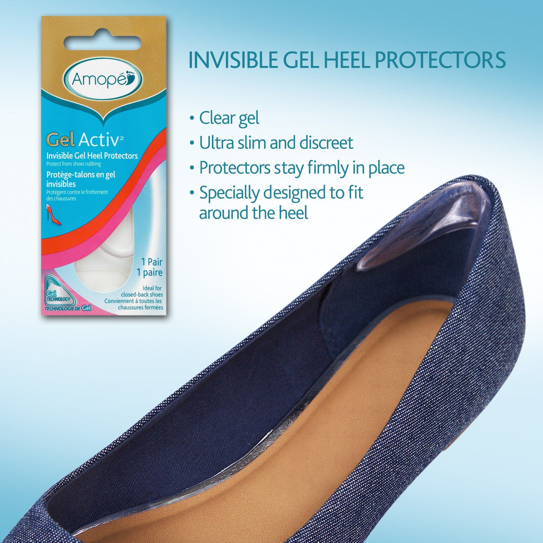 GelActiv Invisible Gel Heel Protectors - Insole for Women, 1 pair, also available Heel Cushions, Sensitive Spots, and Ball of Foot