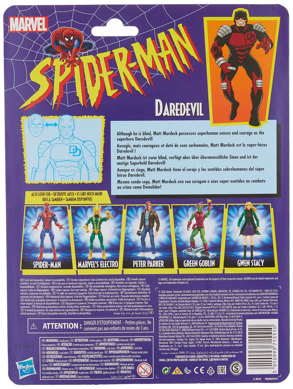 Spider-Man Hasbro Legends Series 6-inch Collectible Daredevil Action Figure Toy Retro Collection