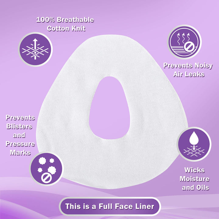 Full Face Cpap Mask Liners (K3-FL) - Reduce Noisy Air Leaks and Painful Blisters - Cpap Supplies and Accessories - Compatible with Resmed Respironics DeVilbiss