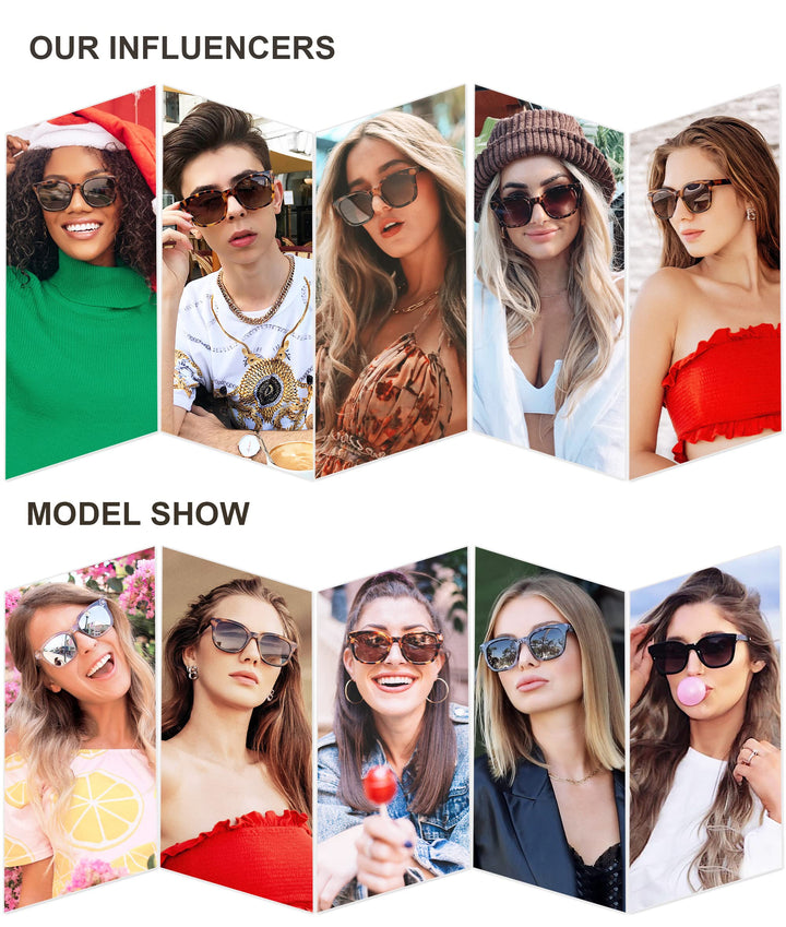 Classic Square Polarized Sunglasses Womens Mens Retro Trendy UV400 Sunnies SJ2050, Dark Brown/Brown