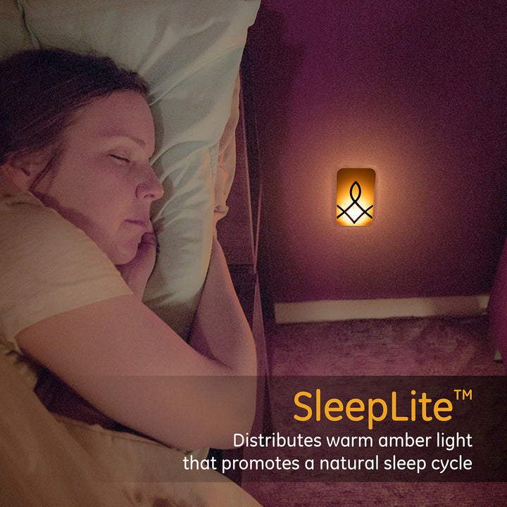 SleepLite LED Amber Night Light, Hi/Low Dimmable, Dusk-to-Dawn, Melatonin, Natural Sleep Aid, Ideal for Bedroom, Nursery, Bathroom, 43876, 1 Pack, Oil-Rubbed Bronze, Candle Glow