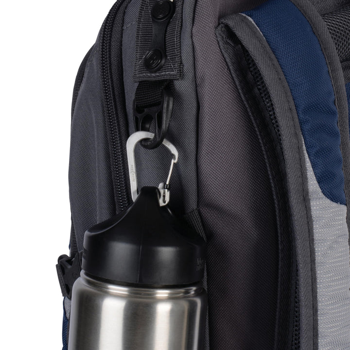 Locking Carabiner Clip, Silver, 1-3/32 in., Stainless