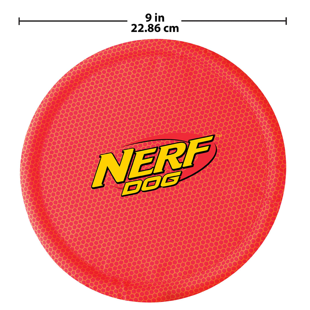 Nylon Flyer Dog Toy, Flying Disc, Lightweight, Durable and Water Resistant, Great for Beach and Pool, 9 inch diameter, for Medium/Large Breeds, Single Unit, Red