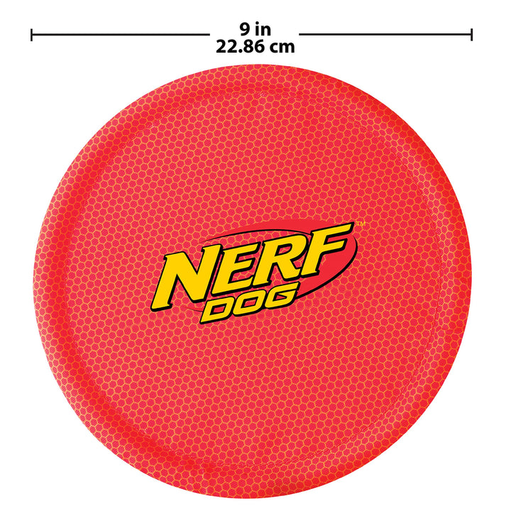 Nylon Flyer Dog Toy, Flying Disc, Lightweight, Durable and Water Resistant, Great for Beach and Pool, 9 inch diameter, for Medium/Large Breeds, Single Unit, Red